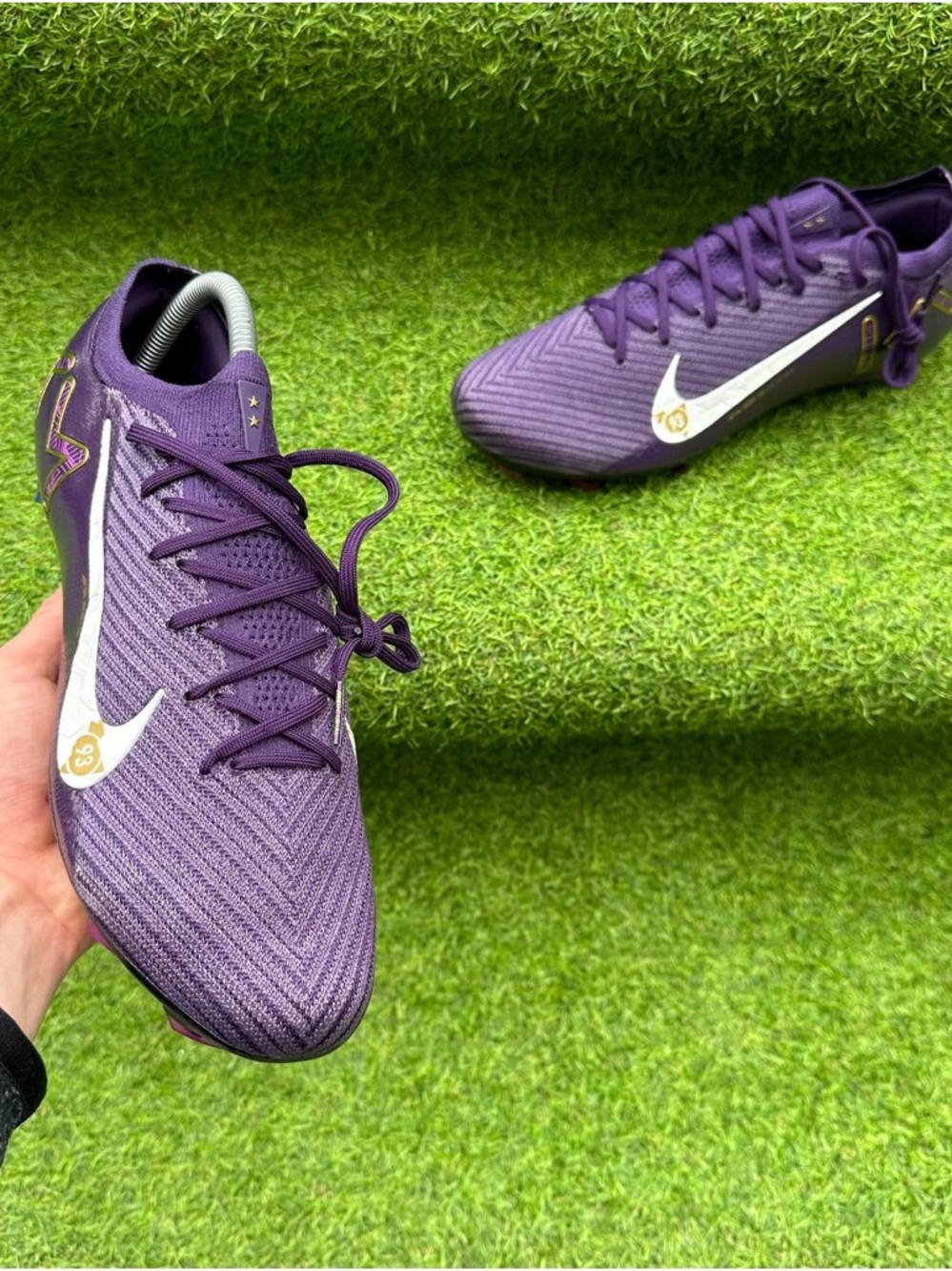 Nike Zoom Mercurial Vapor16EliteFG Kylian Mbappe Grand Purple Elite SoccerCleats - Picture 5 of 7